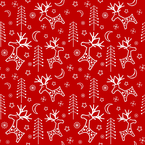 Seamless Christmas pattern with reindeer and stars, perfect for holiday crafting, sewing, and DIY projects