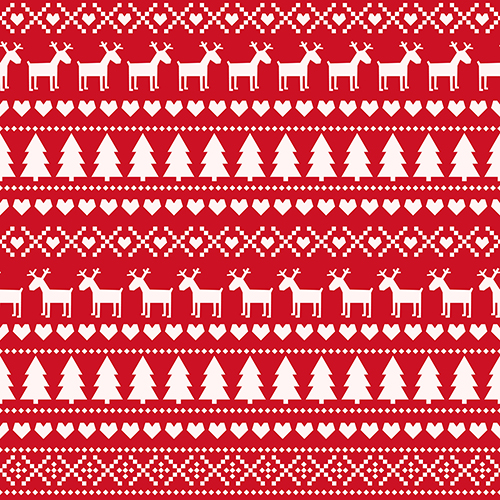 Seamless Christmas pattern with Scandinavian sweater style, featuring reindeer and trees, perfect for holiday crafting, sewing, and DIY projects