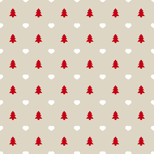 Seamless Christmas tree and heart pattern, perfect for holiday crafting, sewing, and DIY projects